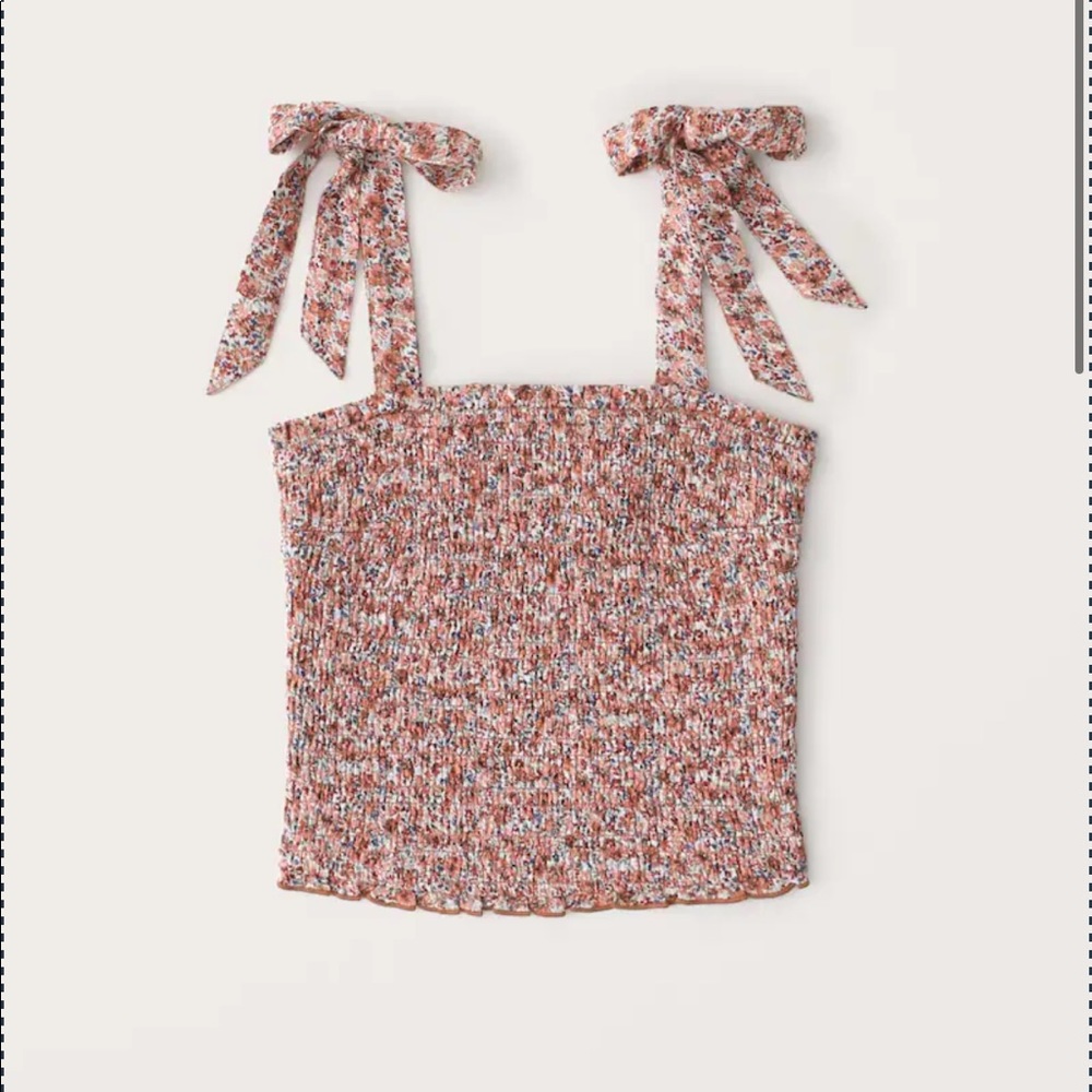 NWT Abercrombie & Fitch Tie-Strap Smocked Cami